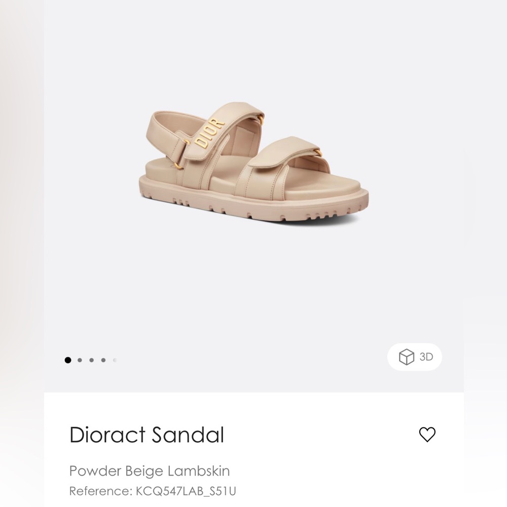 Dioract Sandals lambskin beige powder. New but never worn. Perfect size 38!